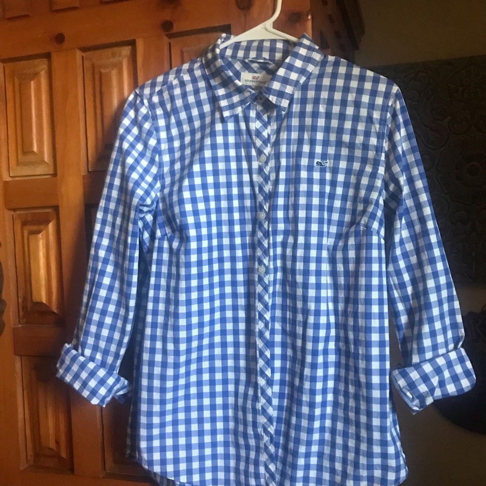 Vineyard Vines Blue Checkered Button-Down Shirt
